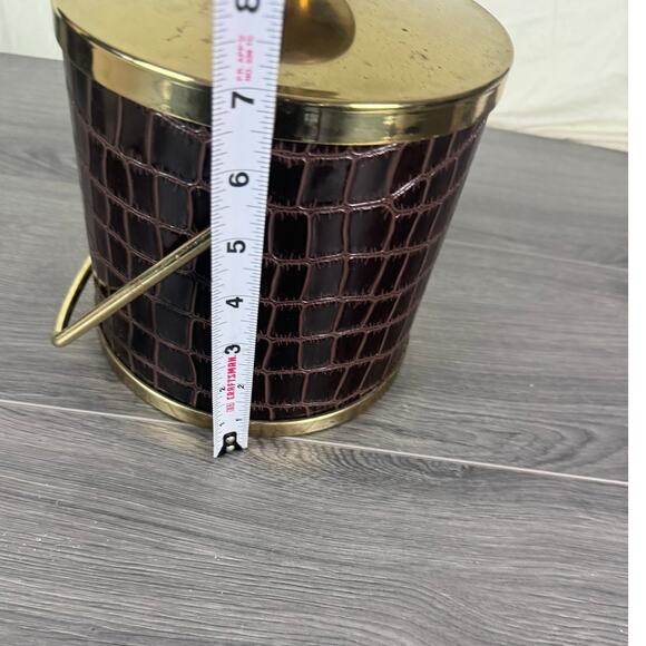 Serv-Master Creations Mid Century Modern Faux Alligator Chrome Ice Bucket - Picture 6 of 8